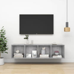 vidaXL Wall-mounted TV Cabinet Concrete Grey Engineered Wood Unit Cabinet
