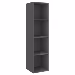 vidaXL Wall-mounted TV Cabinet High Gloss Grey Engineered Wood Unit Cabinet