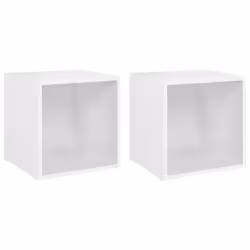 vidaXL 2x TV Cabinets White Engineered Wood Stereo Furniture HiFi Cabinet