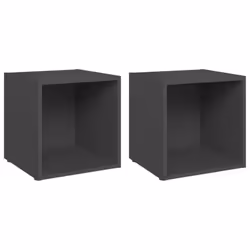 vidaXL 2x TV Cabinets Grey Engineered Wood Hifi Unit Furniture HiFi Cabinet