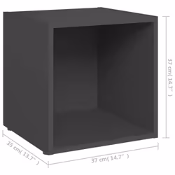 vidaXL 2x TV Cabinets Grey Engineered Wood Hifi Unit Furniture HiFi Cabinet - Additional view 4