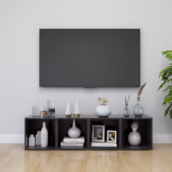 vidaXL 4x TV Cabinets Grey Engineered Wood Hifi Unit Furniture HiFi Cabinet