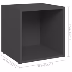 vidaXL 4x TV Cabinets Grey Engineered Wood Hifi Unit Furniture HiFi Cabinet - Additional view 4