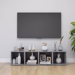 vidaXL 2x TV Cabinets Concrete Grey Engineered Wood Unit Furniture Cabinet - Additional view 8