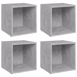 vidaXL 4x TV Cabinets Concrete Grey Engineered Wood Unit Furniture Cabinet