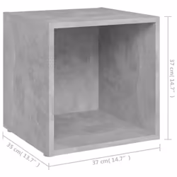 vidaXL 4x TV Cabinets Concrete Grey Engineered Wood Unit Furniture Cabinet - Additional view 7