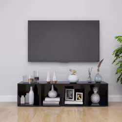 vidaXL 4x TV Cabinets High Gloss Black Engineered Wood Unit Furniture Cabinet