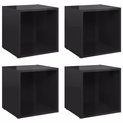 vidaXL 4x TV Cabinets High Gloss Black Engineered Wood Unit Furniture Cabinet