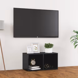 vidaXL TV Cabinet High Gloss Grey Engineered Wood Stereo Cabinet Furniture