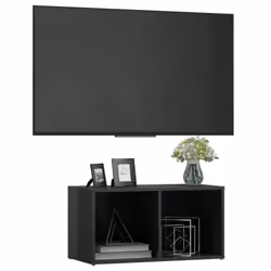 vidaXL TV Cabinet High Gloss Grey Engineered Wood Stereo Cabinet Furniture
