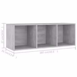 vidaXL TV Cabinet Concrete Grey 107x35x37 cm Chipboard Entertainment Centre - Additional view 4