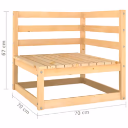 vidaXL Garden Corner Sofa Outdoor Sofa Sectional Corner Sofa Solid Wood Pine - Additional view 6