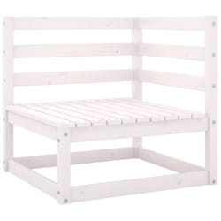 vidaXL Garden Corner Sofa Outdoor Sofa Sectional Sofa White Solid Wood Pine