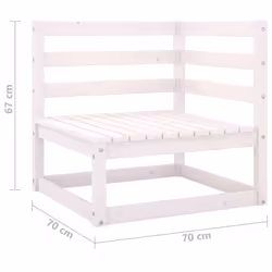 vidaXL Garden Corner Sofa Outdoor Sofa Sectional Sofa White Solid Wood Pine - Additional view 6