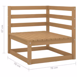 vidaXL Garden Corner Sofa Outdoor Sectional Sofa Honey Brown Solid Wood Pine - Additional view 6