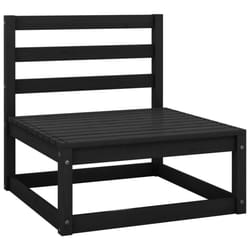 vidaXL Garden Middle Sofa Outdoor Sofa Sectional Sofa Black Solid Wood Pine
