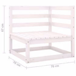vidaXL Garden Corner Sofas Outdoor Sectional Sofa 2 pcs White Solid Wood Pine - Additional view 4