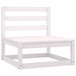 vidaXL Garden Middle Sofas Outdoor Sectional Sofa 2 pcs White Solid Wood Pine - Additional view 2