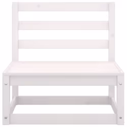 vidaXL Garden Middle Sofas Outdoor Sectional Sofa 2 pcs White Solid Wood Pine - Additional view 3