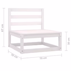 vidaXL Garden Middle Sofas Outdoor Sectional Sofa 2 pcs White Solid Wood Pine - Additional view 4