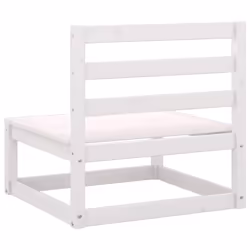 vidaXL Garden Middle Sofas Outdoor Sectional Sofa 2 pcs White Solid Wood Pine - Additional view 5