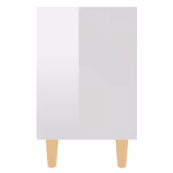 vidaXL 2x Bed Cabinets Solid Wood Legs High Gloss White Bedroom Nightstand - Additional view 7