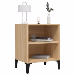 vidaXL Bed Cabinet with Metal Legs Sonoma Oak Side Bedroom Table Nightstand - Additional view 4