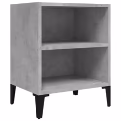 vidaXL Bed Cabinet with Metal Legs Concrete Grey Side Bedroom Table Nightstand