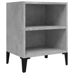 vidaXL Bed Cabinet with Metal Legs Concrete Grey Side Bedroom Table Nightstand
