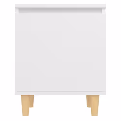 vidaXL Bed Cabinet with Solid Wood Legs White Side Bedroom Table Nightstand - Additional view 7