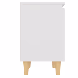 vidaXL Bed Cabinet with Solid Wood Legs White Side Bedroom Table Nightstand - Additional view 8