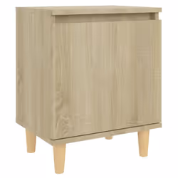 vidaXL Bed Cabinet with Solid Wood Legs Sonoma Oak Home Side Table Nightstand - Additional view 3
