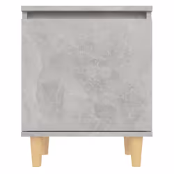 vidaXL Bed Cabinet with Solid Wood Legs Concrete Grey Side Table Nightstand - Additional view 7