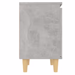 vidaXL Bed Cabinet with Solid Wood Legs Concrete Grey Side Table Nightstand - Additional view 8
