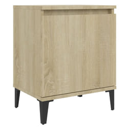 vidaXL Bed Cabinet with Metal Legs Nightstand Side Table Bedroom Bed Table - sonoma oak
