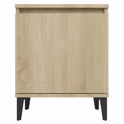 vidaXL Bed Cabinet with Metal Legs Nightstand Side Table Bedroom Bed Table - sonoma oak - Additional view 5