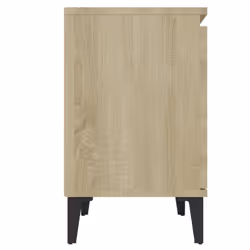 vidaXL Bed Cabinet with Metal Legs Nightstand Side Table Bedroom Bed Table - sonoma oak - Additional view 6