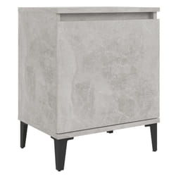 vidaXL Bed Cabinet with Metal Legs Concrete Grey Side Table Nightstand Bedroom