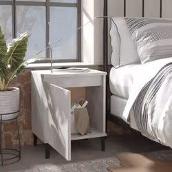 vidaXL Bed Cabinet with Metal Legs Concrete Grey Side Table Nightstand Bedroom - Additional view 4