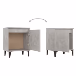 vidaXL Bed Cabinet with Metal Legs Concrete Grey Side Table Nightstand Bedroom - Additional view 6