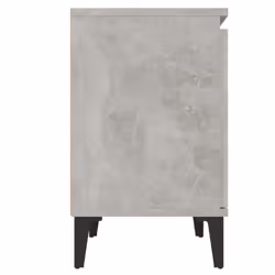 vidaXL Bed Cabinet with Metal Legs Concrete Grey Side Table Nightstand Bedroom - Additional view 8