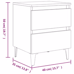vidaXL Bed Cabinet Sonoma Oak Engineered Wood Nightstand Bedroom Furniture - Additional view 10