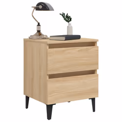 vidaXL Bed Cabinet Sonoma Oak Engineered Wood Nightstand Bedroom Furniture - Additional view 8