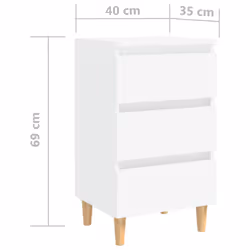 VidaXL 805887 nightstand/bedside table White - Additional view 7