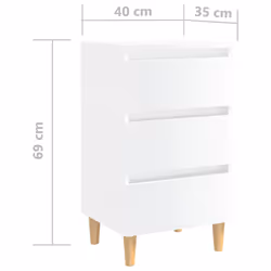 VidaXL 805899 nightstand/bedside table White - Additional view 7