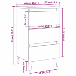 VidaXL 805905 nightstand/bedside table White - Additional view 7