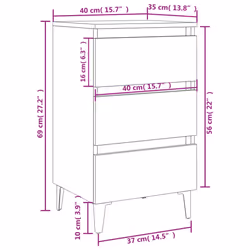 VidaXL 805907 nightstand/bedside table Black - Additional view 7