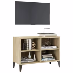vidaXL TV Cabinet with Metal Legs Sonoma Oak Living Room Bedroom TV Unit Stand - Additional view 4