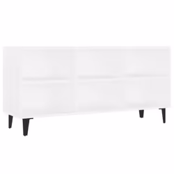 vidaXL TV Cabinet with Metal Legs White Living Room Bedroom TV Stand Unit