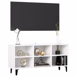 vidaXL TV Cabinet with Metal Legs White Living Room Bedroom TV Stand Unit - Additional view 4